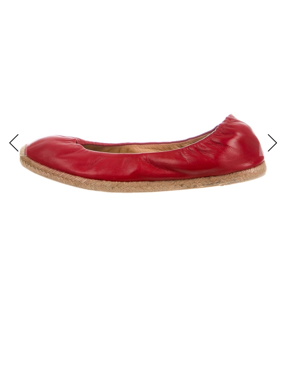 Christian Louboutin Red Leather Espadrille Flat